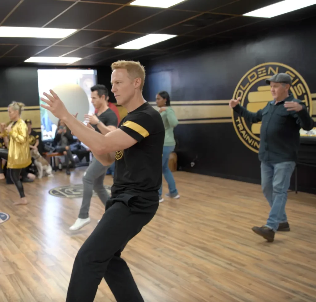 Adults practicing Tai Chi and Qi Gong with Sifu Jonny Blu.